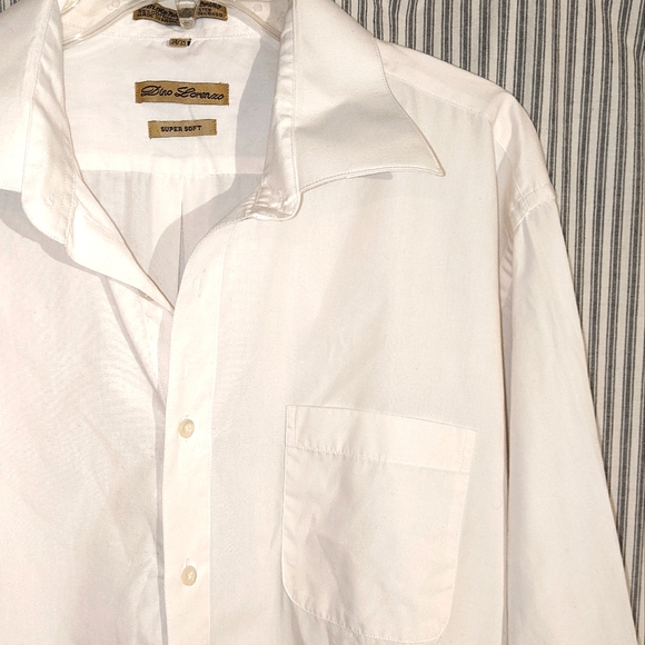 DINO LORENZO White Cotton & Polyester Men's Italian DressShirt - Picture 1 of 3